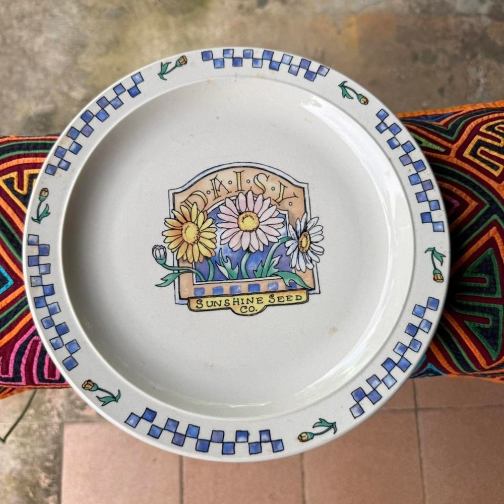 Vintage Gibson Daisy Sunshine Seed Dinner Plate 10.5" Floral Farmhouse Grandma